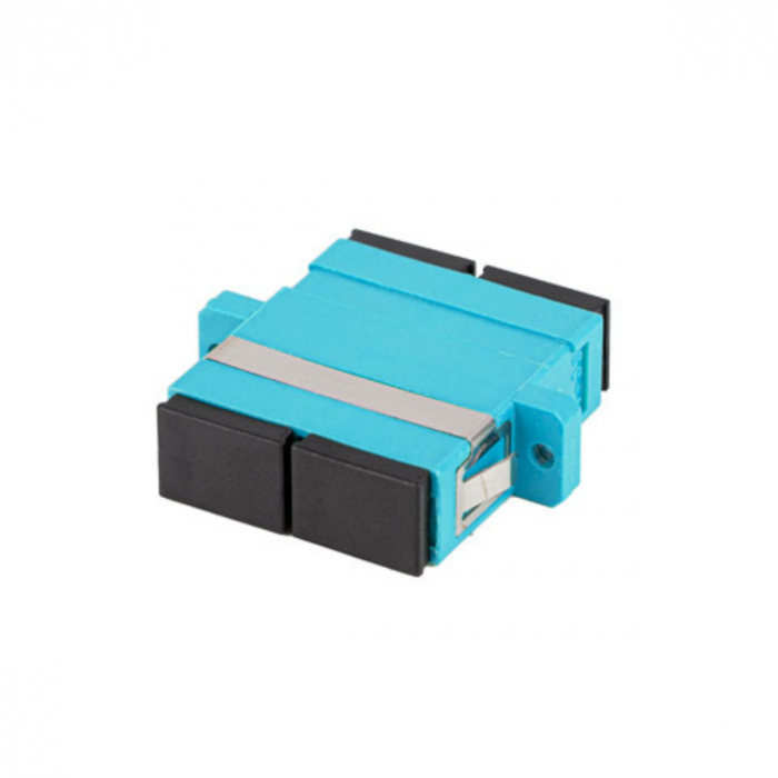 Adaptor retea fibra optica cu conectori SC/UPC, Lanberg 43372, MM DUPLEX OM3, turcoaz [3]