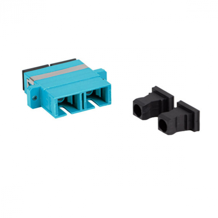 Adaptor retea fibra optica cu conectori SC/UPC, Lanberg 43372, MM DUPLEX OM3, turcoaz [2]