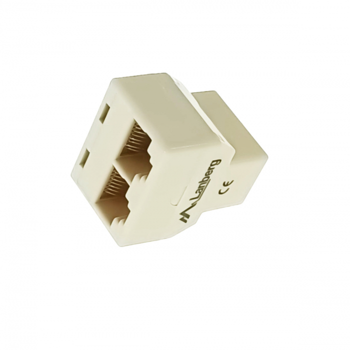 Adaptor splitter 2 x RJ45 mama la RJ45 mama, Lanberg 41864, bej [2]
