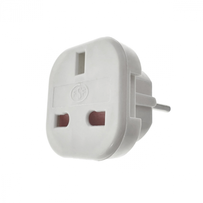 Adaptor stecher priza UK la priza Europa, slim, alb [4]