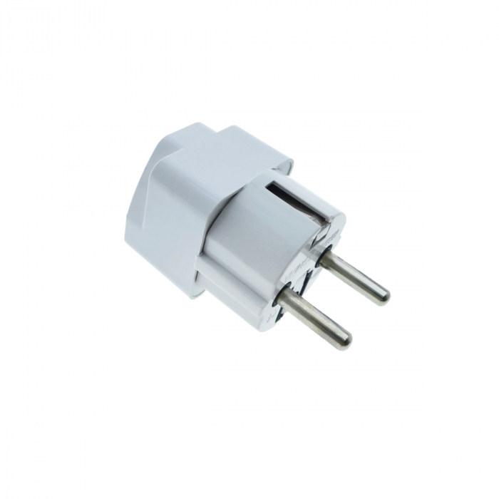 Adaptor stecher, pentru priza tip EU, in blister, alb [3]