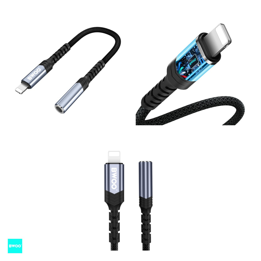 Adaptor tip Lightning AUX BZ48, conector tip Lightning la Jack 3.5 mm mama, cablu 0.18m cu invelis exterior impletit si capetele intarite ranfosate pentru rezistenta, carcasa conectorilor realizat din [4]