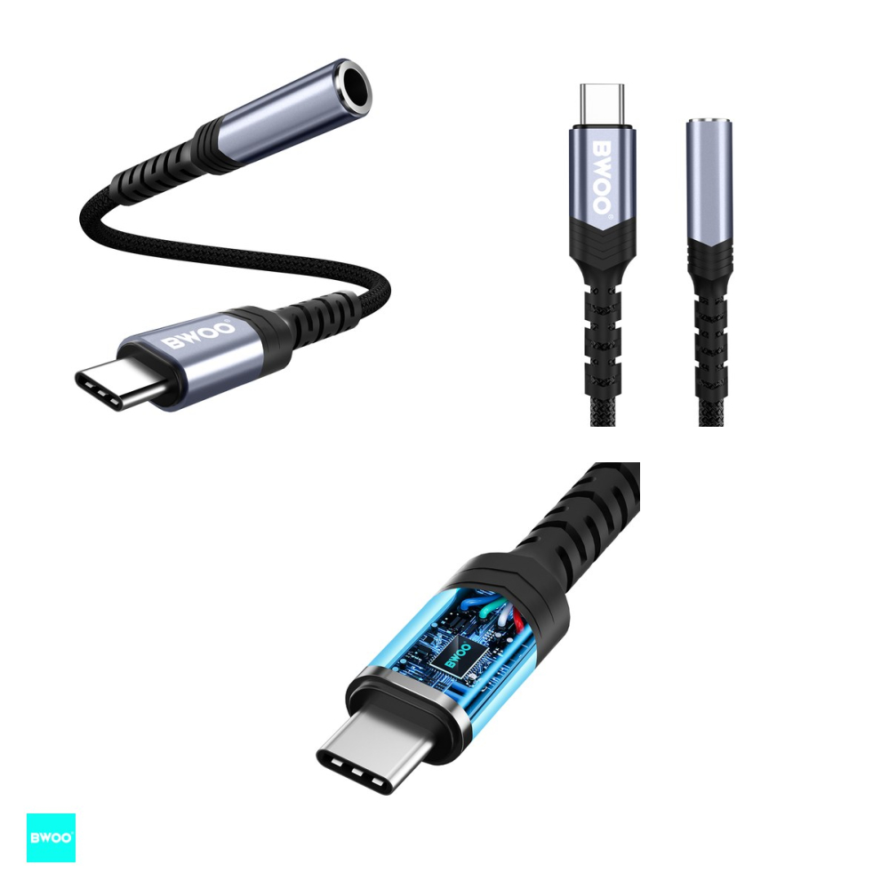 Adaptor Type-C AUX BZ47, USB-C tata la Jack 3.5 mm mama, cablu 0.17m cu invelis exterior impletit si capetele intarite ranfosate pentru rezistenta, carcasa conectorilor realizat din aliaj de aluminiu [4]