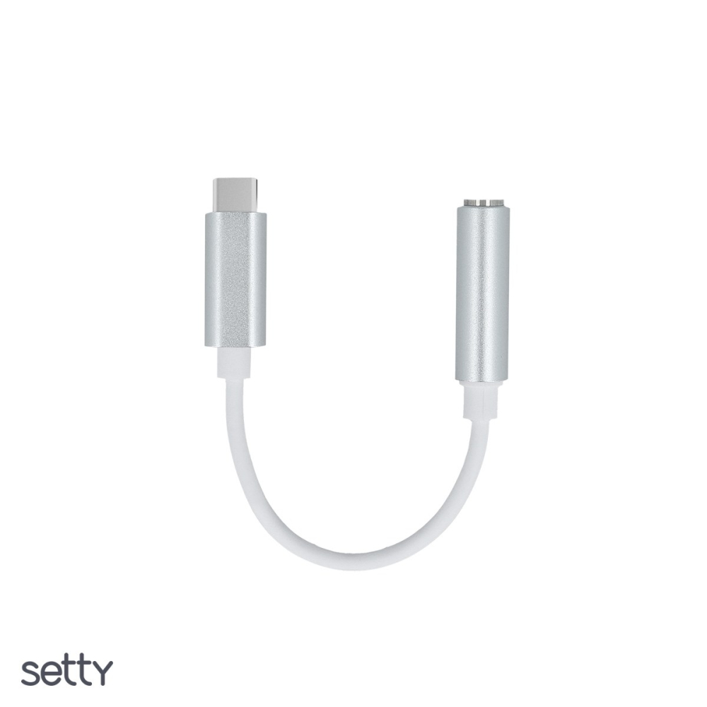 Adaptor Type-C AUX , USB-C tata la Jack 3.5 mm mama, cablu 0.12m, pentru functii audio si incarcare, alb [4]