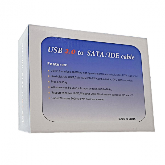 Adaptor USB 2.0 la SATA si IDE pentru HDD,unitate DVD,cu alimentare si accesorii [6]