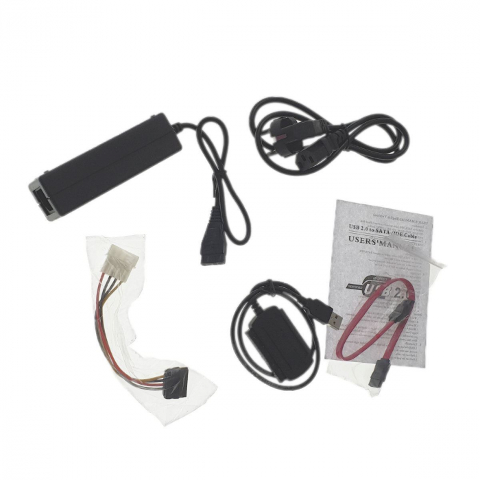 Adaptor USB 2.0 la SATA si IDE pentru HDD,unitate DVD,cu alimentare si accesorii [3]