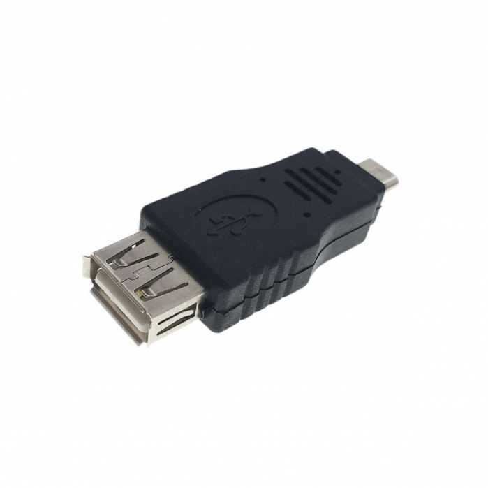 Adaptor USB 2.0 mama la conector microUSB tata, negru - AUMMT [2]