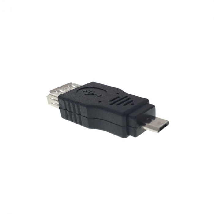 Adaptor USB 2.0 mama la conector microUSB tata, negru - AUMMT [3]