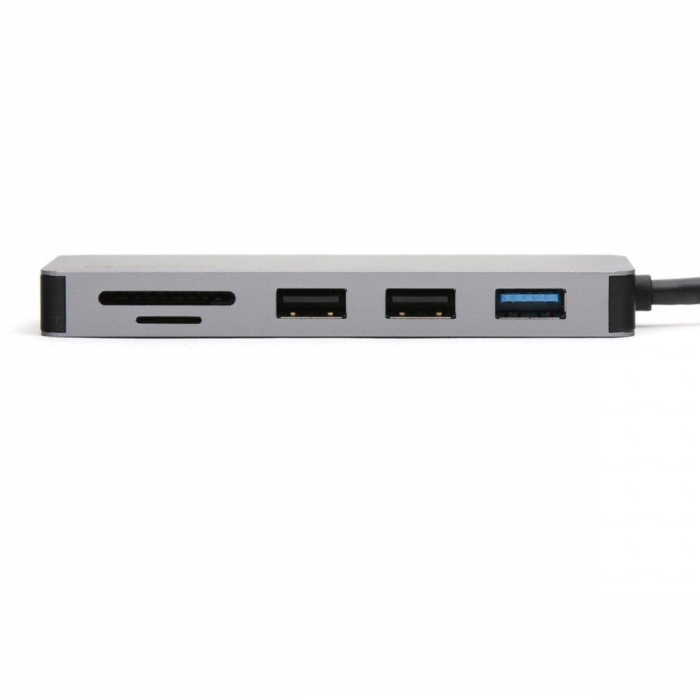 Adaptor USB 3.0 tip C multifunctional 7 in 1, Platinet 45221, HDMI 4K, USB-C PD, cititor card micro/SD, HUB 3 port USB [3]