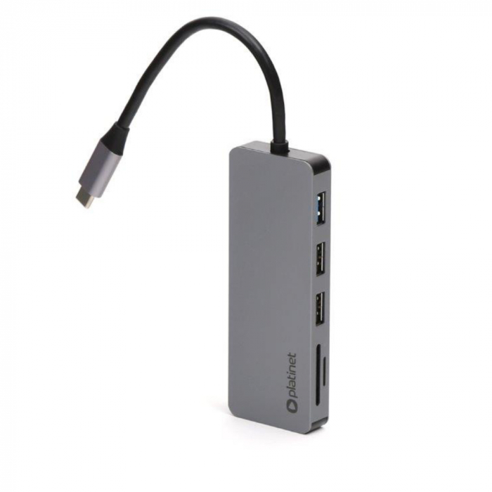 Adaptor USB 3.0 tip C multifunctional 7 in 1, Platinet 45221, HDMI 4K, USB-C PD, cititor card micro/SD, HUB 3 port USB [7]