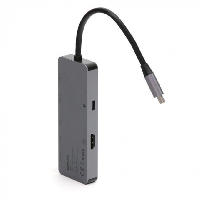 Adaptor USB 3.0 tip C multifunctional 7 in 1, Platinet 45221, HDMI 4K, USB-C PD, cititor card micro/SD, HUB 3 port USB [8]