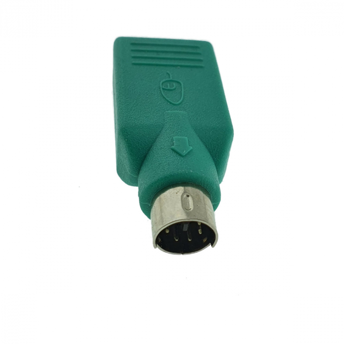 Adaptor USB tip A mama la PS2 tata, ADAPTUSB, pentru tastatura/mouse, verde [2]