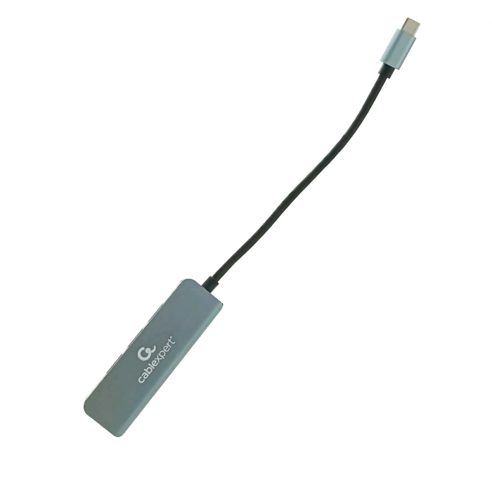 Adaptor USB tip C, interfata USB 3.2 gen.1, multifunctional, Cablexpert 12144, port HDMI 4K, HUB 3 x USB, gri [3]