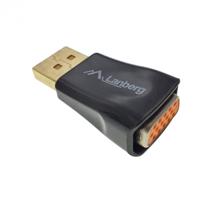 Adaptor video Lanberg 40863, cu conector VGA 15-pin mama la DisplayPort v.1.1 tata, Full HD 1080p la 60Hz, negru [3]