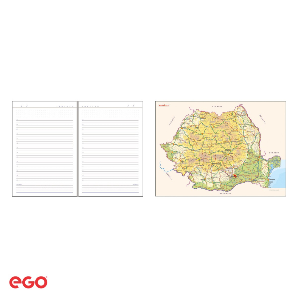 Agenda nedatata Ego Domino, A5, 14x20.5 cm, 192 pagini, bordeaux [4]