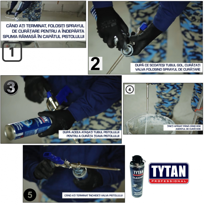 Agent de curatare a spumei poliuretanice si adezivilor, Tytan Professional SLN-00013, 500ml [5]