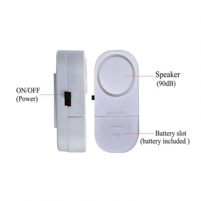 Alarma la deschidere usi sau ferestre RL-9805, cu senzor magnetic, alba [2]