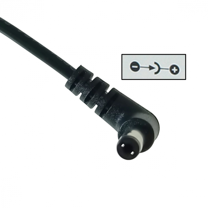 Alimentator de 12V-0.5A, 6W, cu mufa jack 2.1x5.5mm la 90 grade, Blow 10285, cablu de 1.2m, polaritate inversata, negru [3]