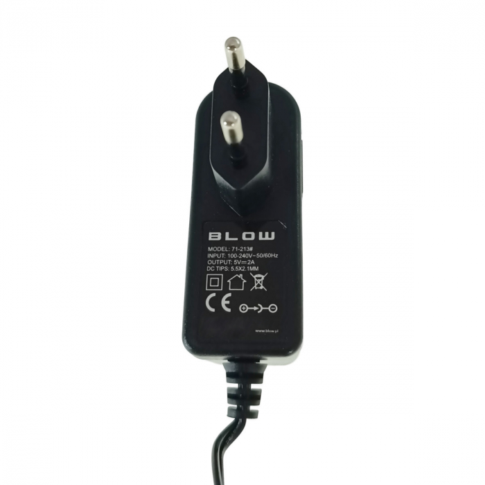 Alimentator de 5V-2A, 10W, cu mufa jack 2.1x5.5mm, Blow 11931, cablu de 1.1m, negru [4]