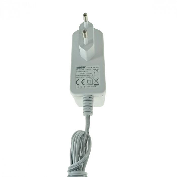 Alimentator stabilizat de 12V, 2000mA, MOSO MSA-C2000, cablu de 150 cm si mufa tip Barrel, alb [5]