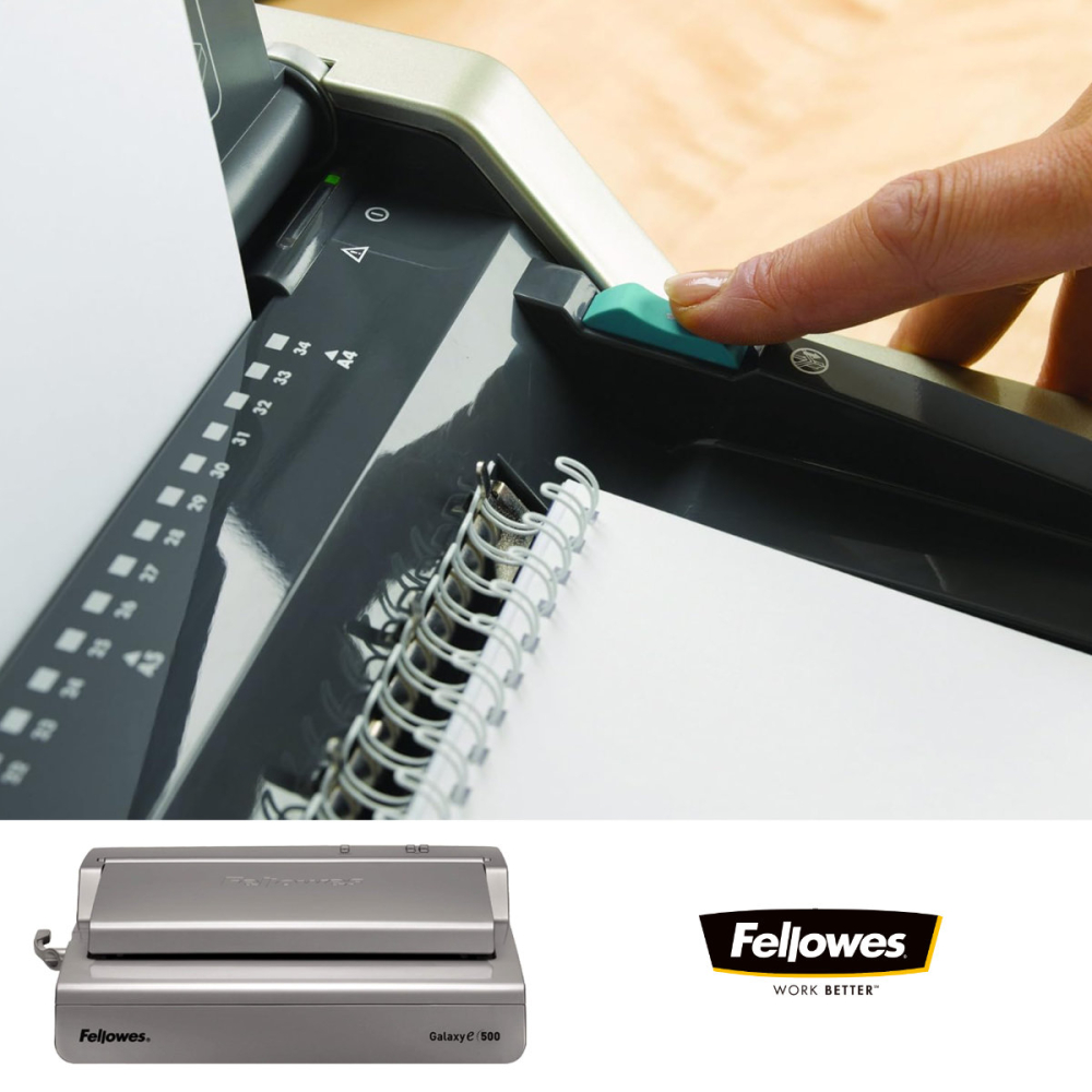 Aparat indosariat electric, Fellowes Galaxy-E Wire, cu inele metalice, diametru maxim spirala 14 mm, capacitate indosariere 120 foi, perforare 20 coli, pentru birou si arhivare profesionala [6]