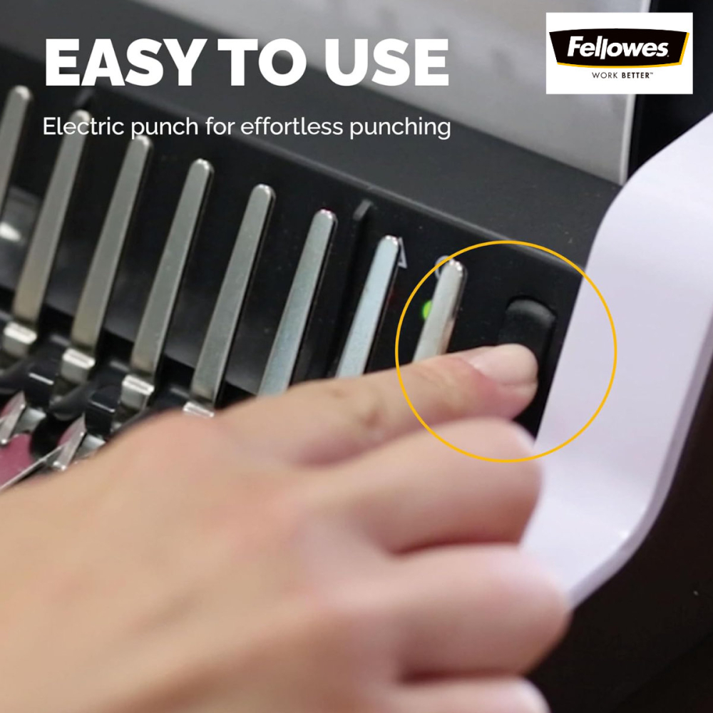 Aparat indosariat electric, Fellowes Pulsar-E 300, cu inele din plastic, diametru maxim spirala 38 mm, capacitate indosariere 300 foi, perforare 20 coli, pentru birou si arhivare [3]