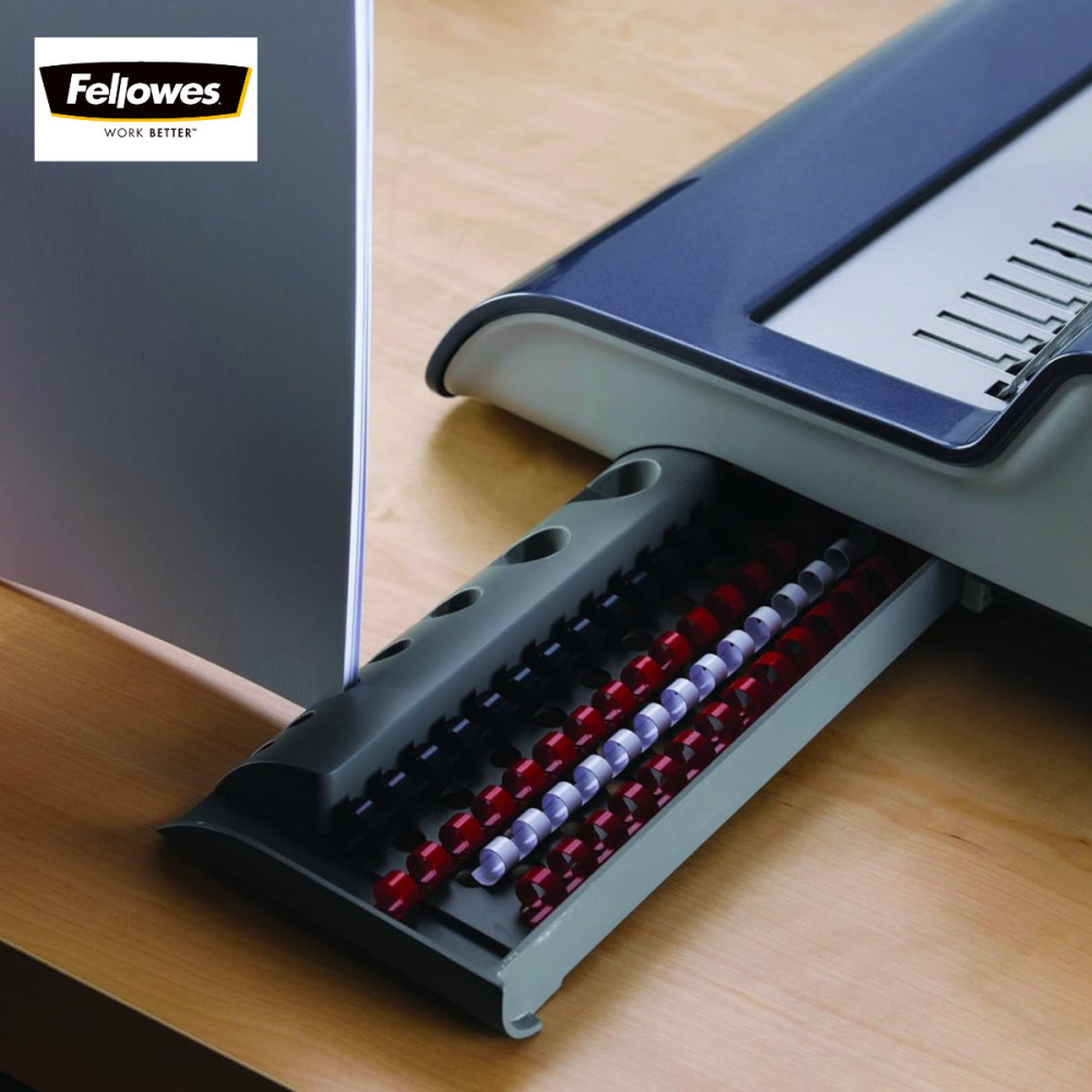 Aparat indosariat electric, Fellowes Quasar-E 500, cu inele din plastic, diametru maxim spirala 50 mm, capacitate indosariere 500 foi, perforare 25 coli, pentru birou profesional si arhivare intensiva [4]