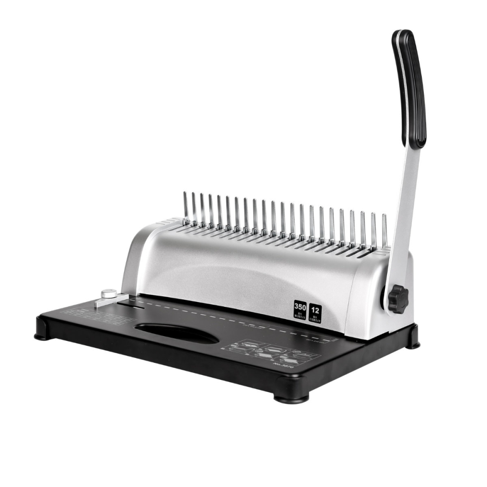 Aparat indosariat manual, E3870, cu inele din plastic, capacitate indosariere 350 foi, perforare 12 coli, pentru birou [3]