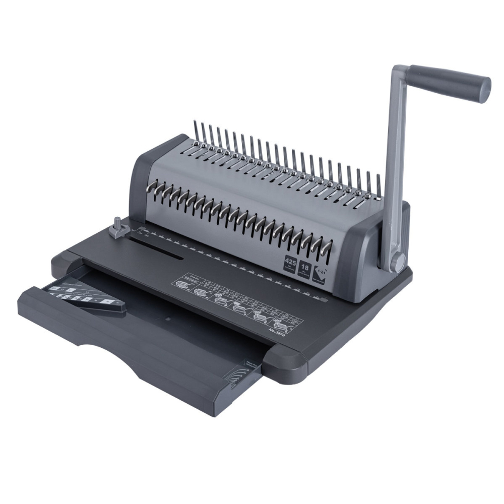 Aparat indosariat manual, E3873, cu inele din plastic, capacitate indosariere 425 foi, perforare 18 coli, pentru birou si arhivare intensiva [4]