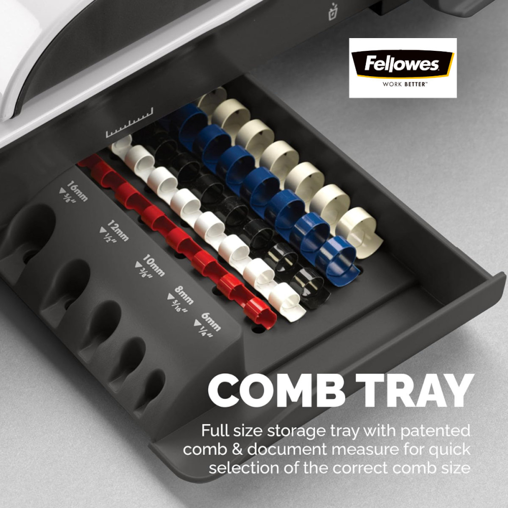 Aparat indosariat manual, Fellowes Pulsar 300 A4, cu inele din plastic, diametru maxim spirala 38 mm, capacitate indosariere 300 foi, perforare 20 coli, pentru birou si arhivare [5]