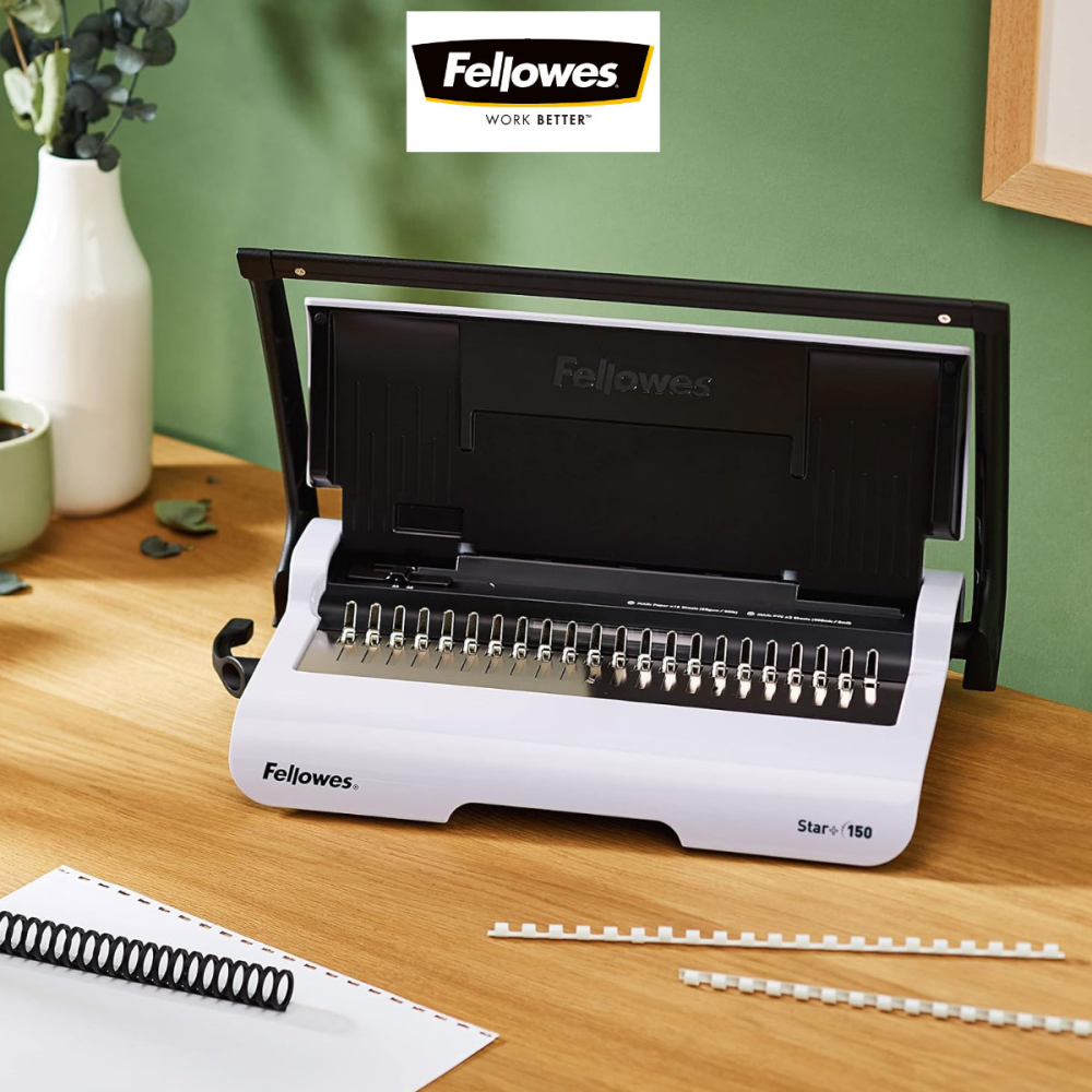 Aparat indosariat manual, Fellowes Star 150 A4, cu inele din plastic, diametru maxim spirala 18 mm, capacitate indosariere 150 foi, perforare 15 coli, pentru acasa si birou [5]