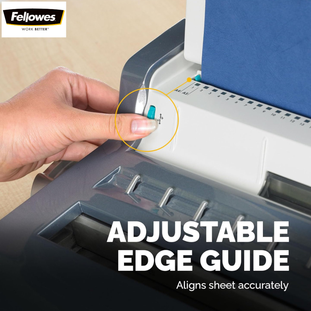 Aparat indosariat manual, Fellows Quasar Wire, cu inele metalice, diametru maxim spirala 14mm, capacitate indosariere 130 foi, perforare 15 coli, pentru birou si arhivare [3]