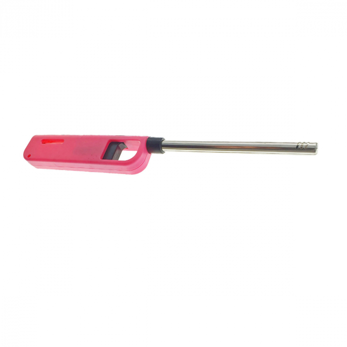 Aprinzator cu gaz, cu buton reglare flacara si sistem de blocare, 268x35x16mm, roz [3]