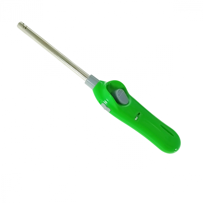 Aprinzator cu gaz, FE-40797, cu reglare flacara si sistem de blocare, reincarcabil, verde [3]