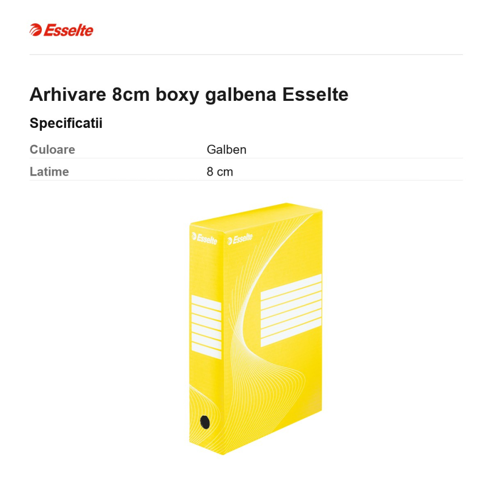 Arhivare 8cm boxy galbena Esselte [3]