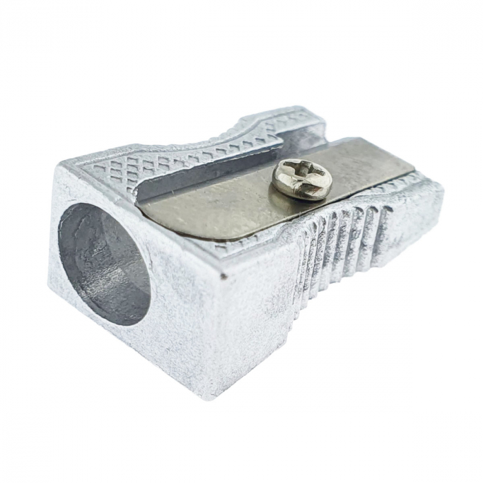 Ascutitoare creioane din aluminiu, compacta si durabila, 25x14x10 mm, argintie [2]