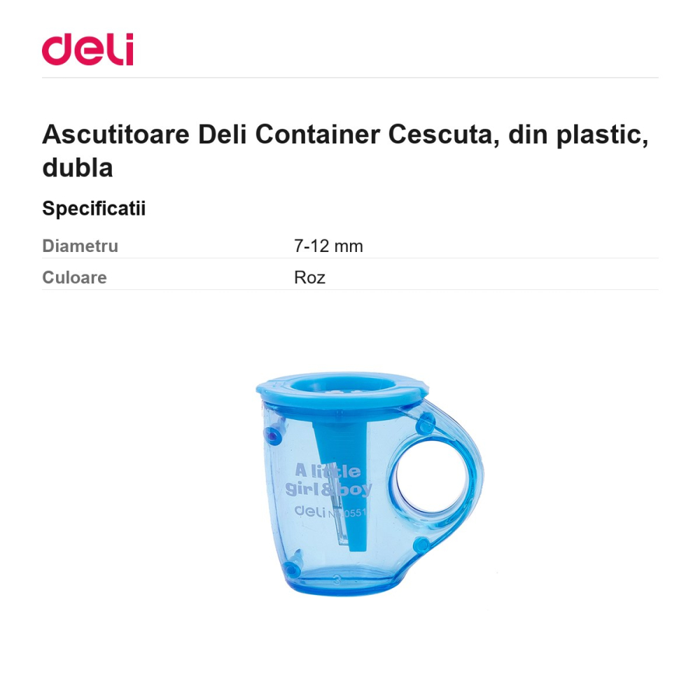 Ascutitoare Deli Container Cescuta, din plastic, dubla [3]