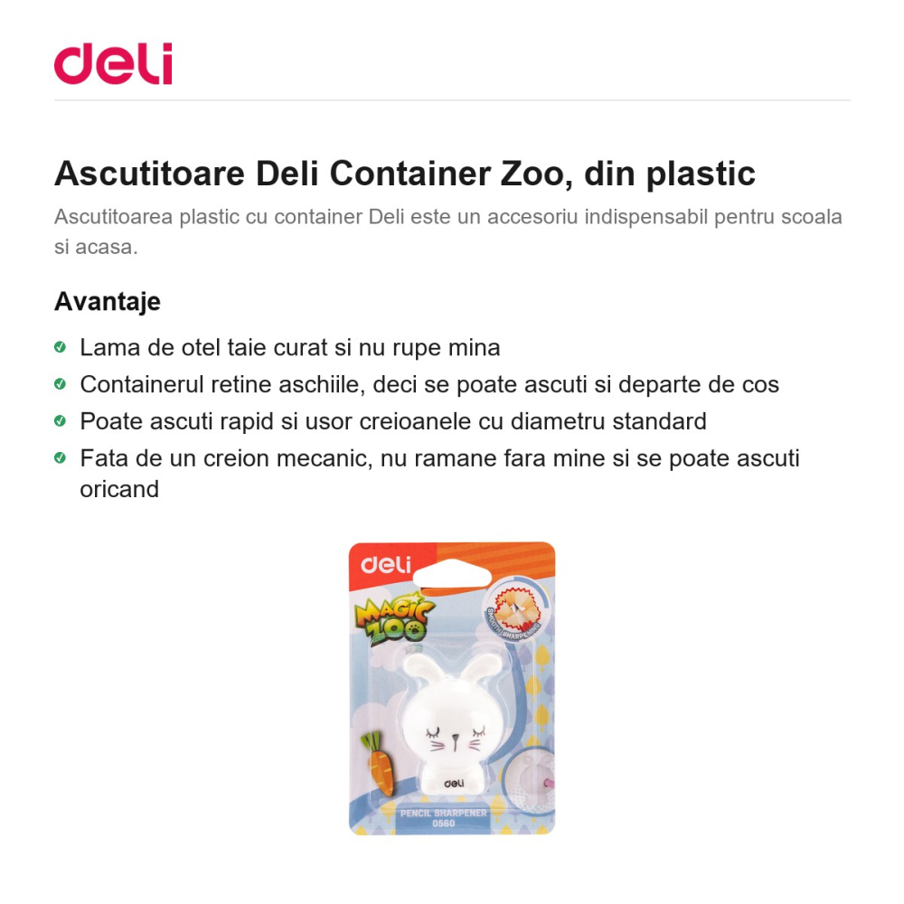 Ascutitoare Deli Container Zoo, din plastic [2]