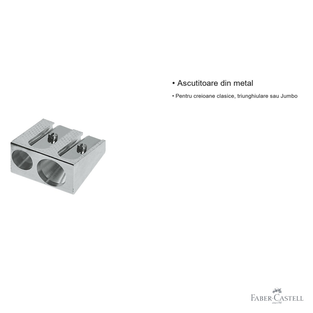 Ascutitoare dubla din metal Faber-Castell, pentru creioane clasice, triunghiulare si Jumbo [4]