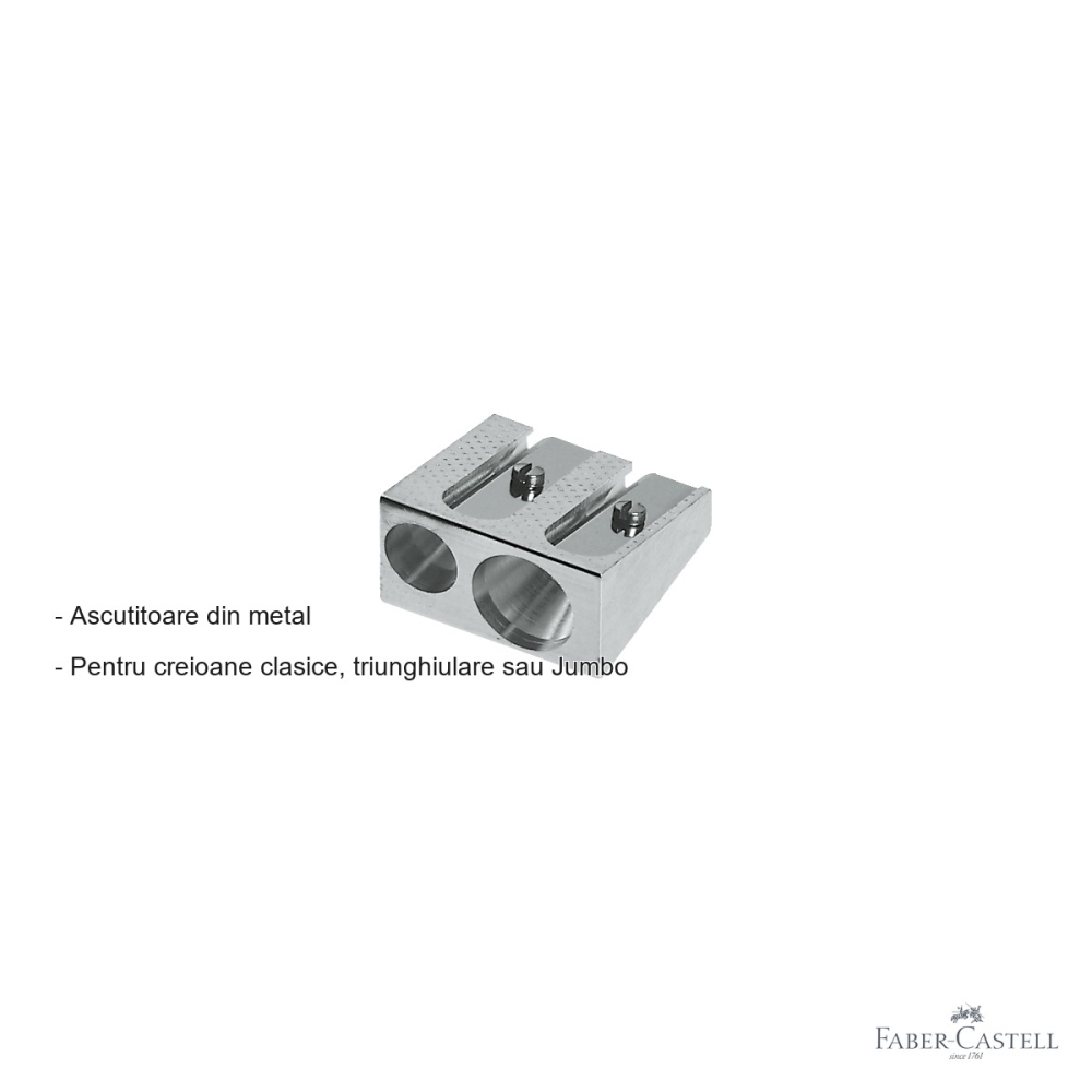 Ascutitoare dubla din metal Faber-Castell, pentru creioane clasice, triunghiulare si Jumbo [3]