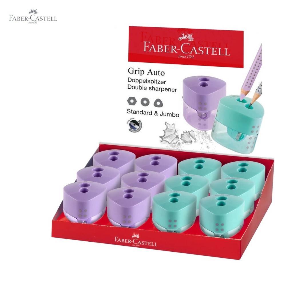 Ascutitoare dubla Faber-Castell Grip Trend 2019, cu container, pentru creioane standard si jumbo [5]