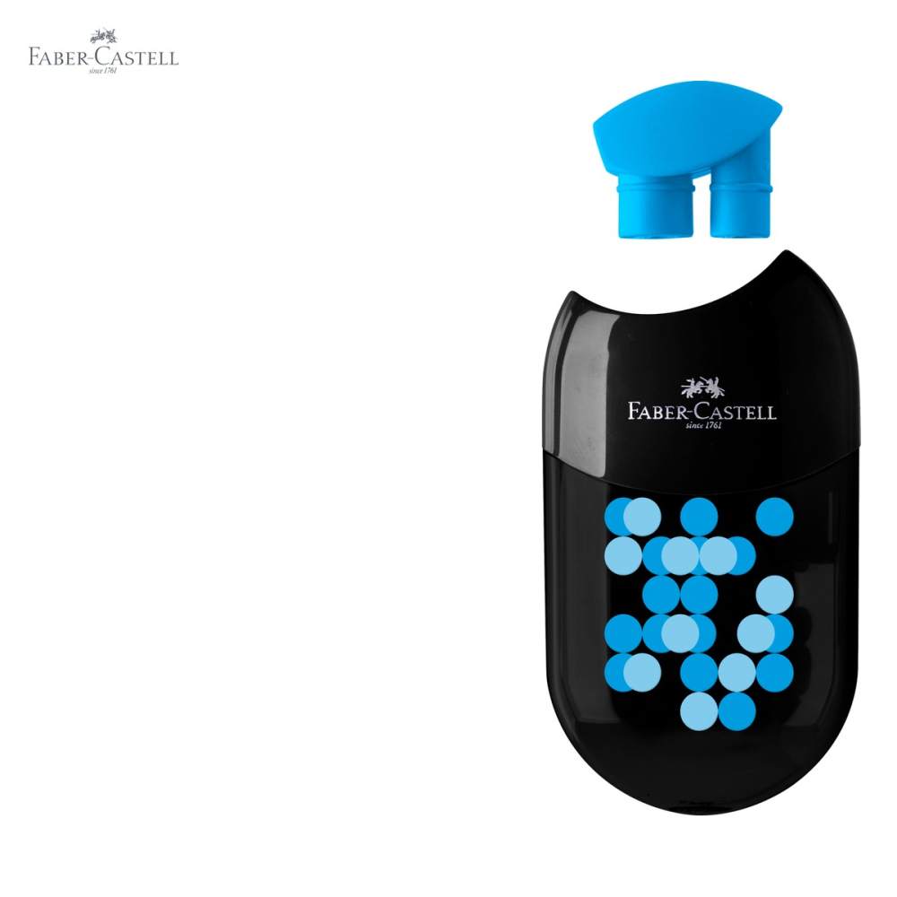 Ascutitoare dubla Faber-Castell Two Tone, cu radiera si container, pentru creioane standard si jumbo, culori asortate [5]