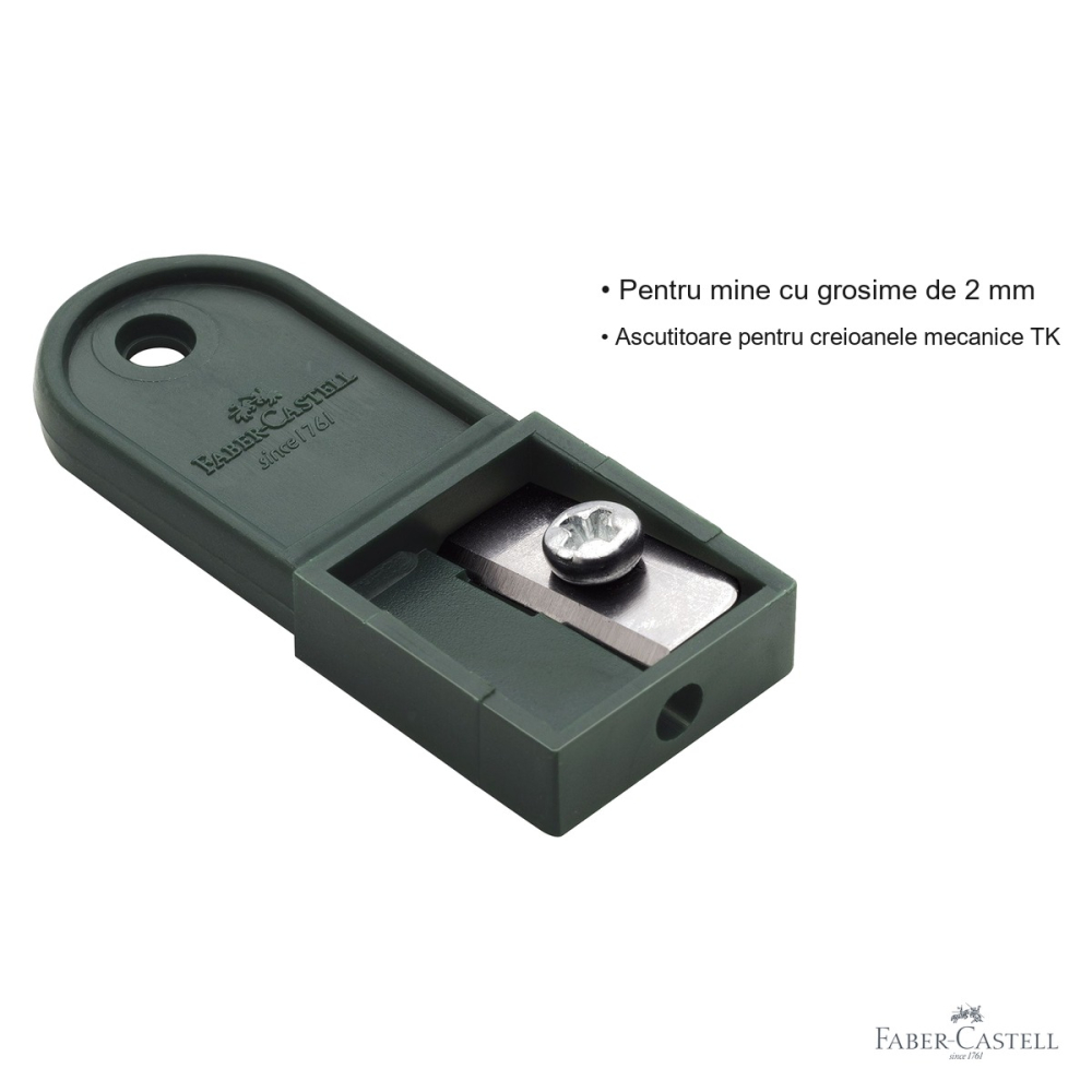 Ascutitoare Faber-Castell pentru mine de creion mecanic TK, 2 mm, cu container [3]