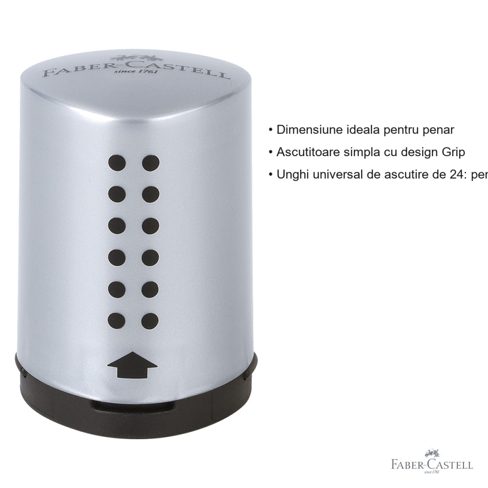 Ascutitoare mini Faber-Castell Grip 2001, cu container, unghi universal de ascutire, pentru penar [3]