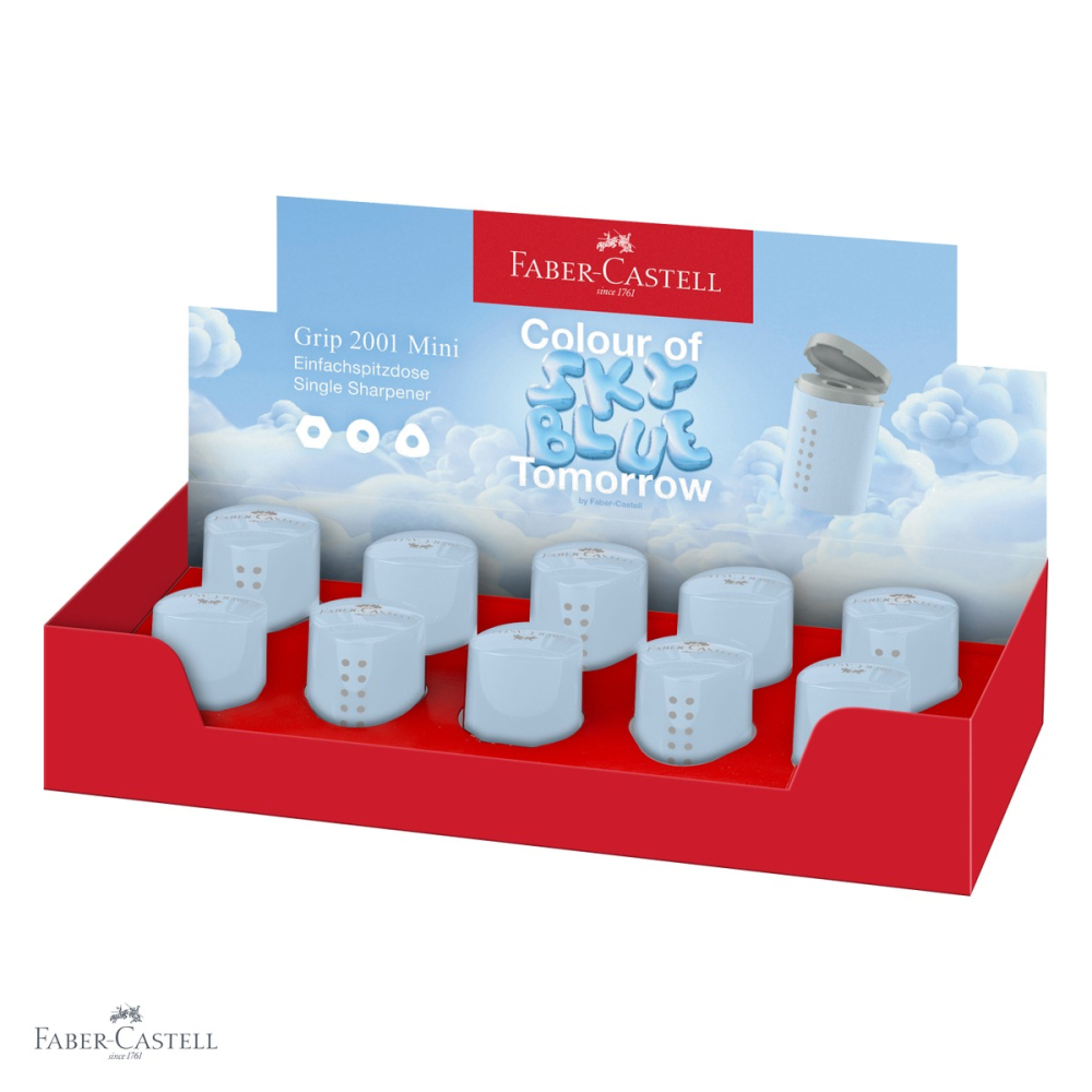 Ascutitoare mini Faber-Castell Grip 2001, plastic cu container, unghi universal 24°, pentru penar [4]