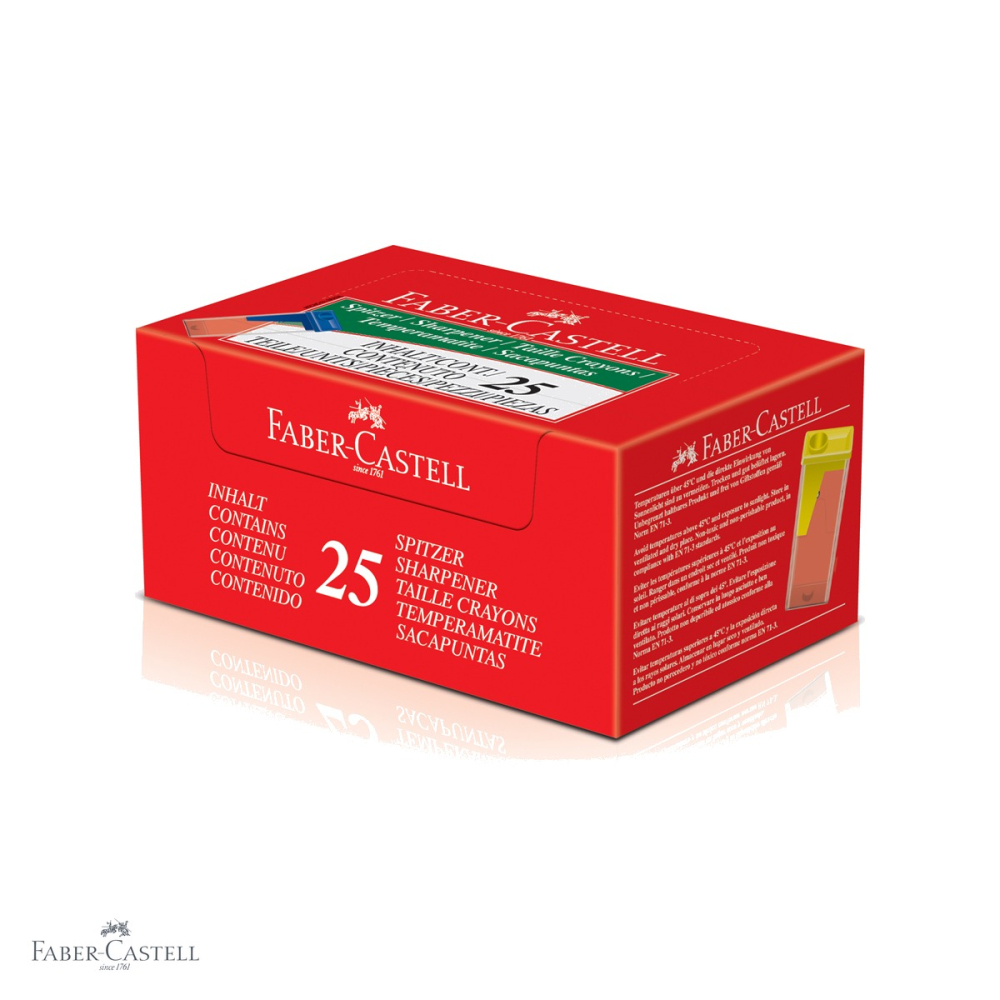 Ascutitoare plastic cu container transparent Faber-Castell, culori standard, pentru creioane [4]