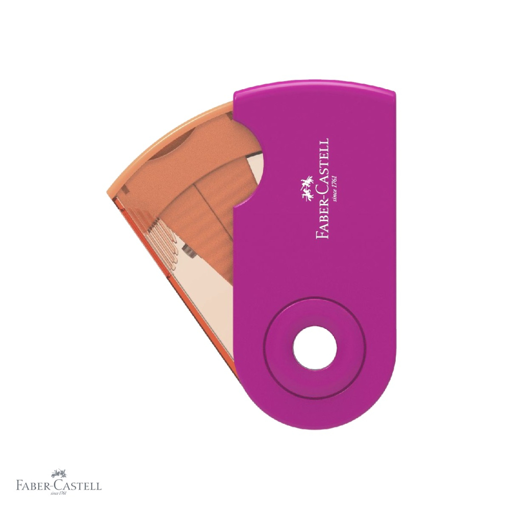 Ascutitoare plastic dubla Faber-Castell Sleeve Mini Trend, cu container, pentru creioane standard si jumbo [4]