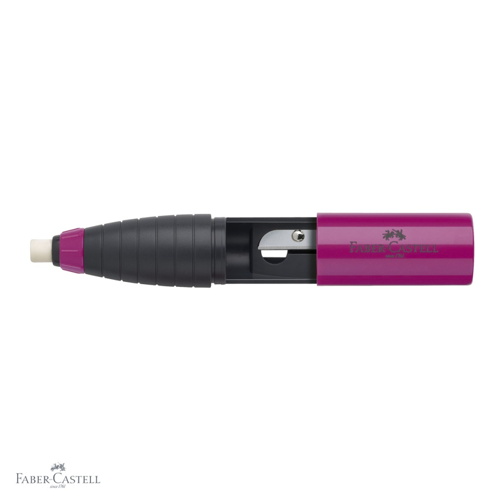 Ascutitoare plastic Faber-Castell cu radiera inclusa, zona grip ergonomica, pentru creioane clasice si colorate [4]
