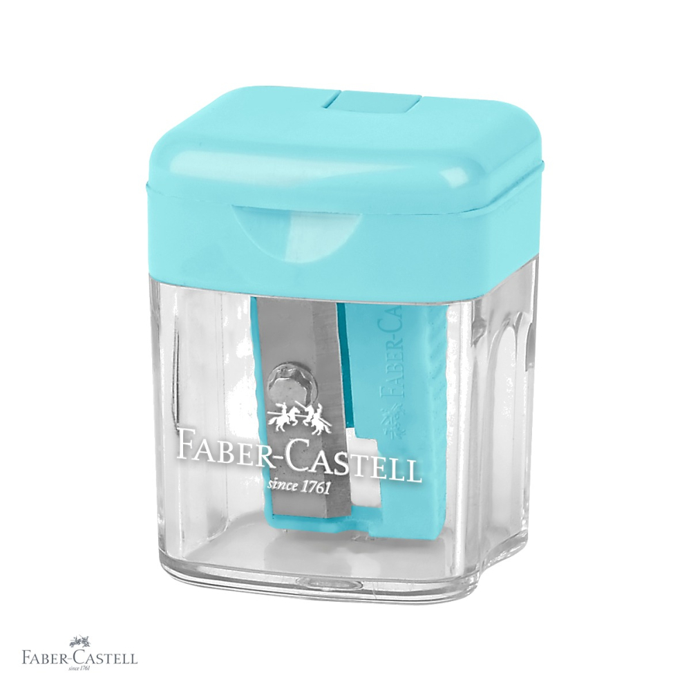 Ascutitoare plastic simpla cu container Faber-Castell, lama de calitate, culori pastel, pentru scoala si birou [4]