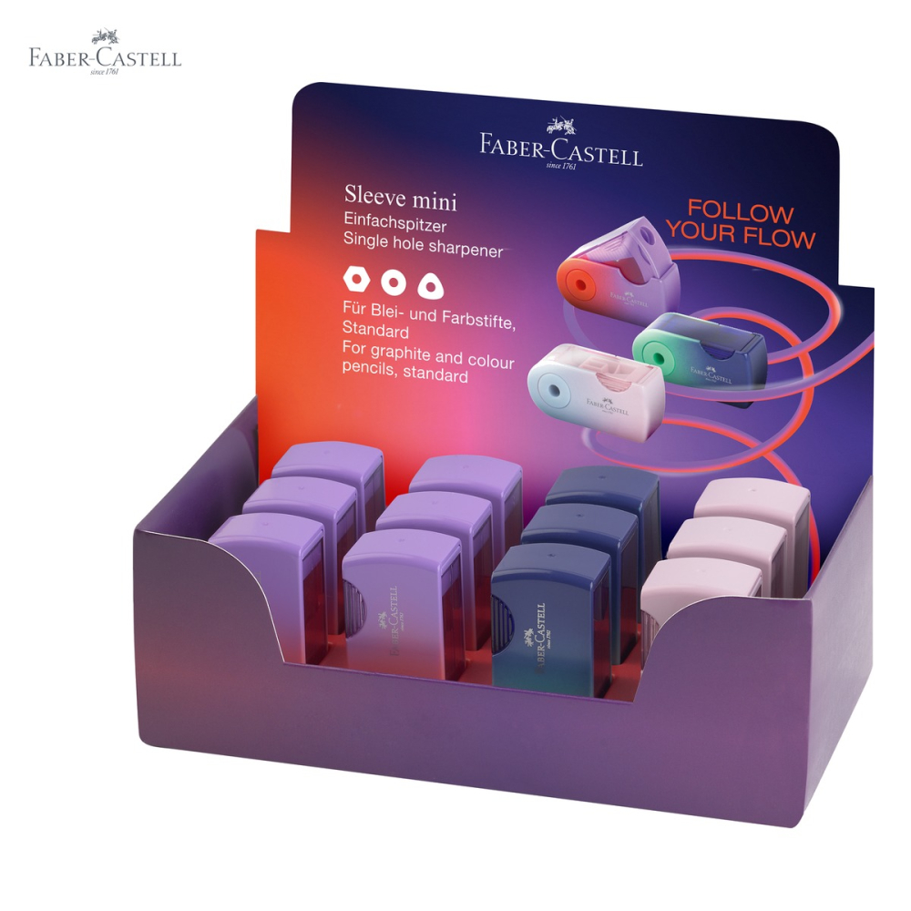 Ascutitoare plastic simpla Faber-Castell Flow Sleeve Mini, ergonomica, pentru creioane grafit si colorate [5]